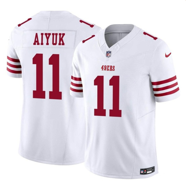 Men's San Francisco 49ers #11 Brandon Aiyuk White 2023 F.U.S.E. Vapor Limited Football Stitched Jersey